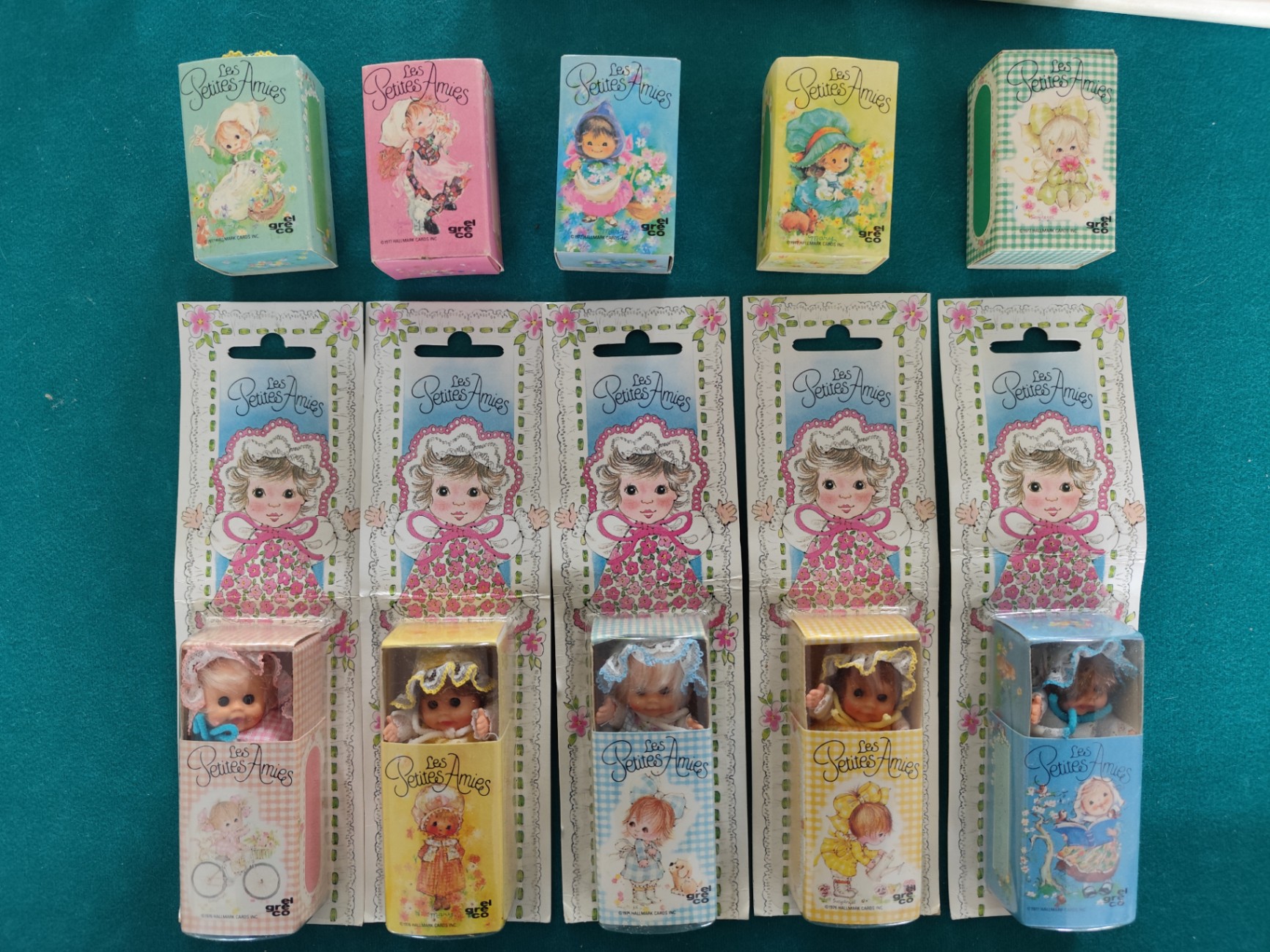 Lot de 10 mini poupées Les Petites Amies 1977 en boîte, Hallmark — photo 1