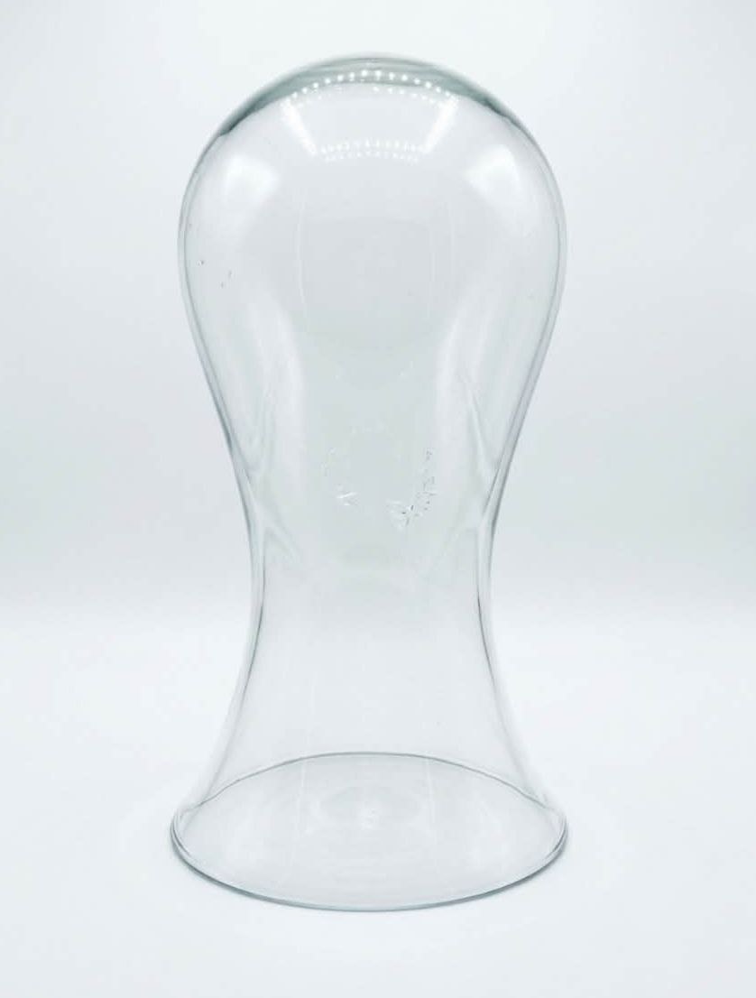 Marotte de modiste / tête à chapeau en verre soufflé, grand format — photo 1