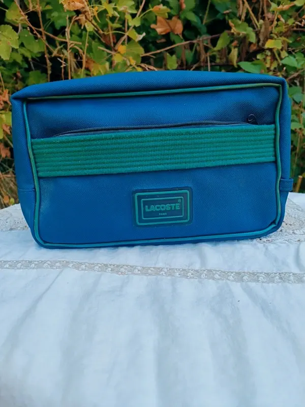 Trousse de Toilette Lacoste Vintage Bleu Vert — photo 1
