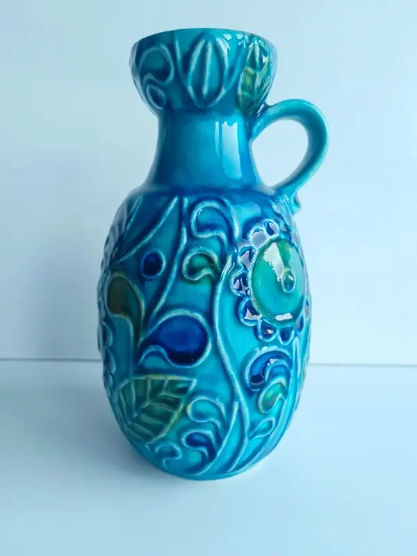 Vase Bay Keramik bleu turquoise West Germany — photo 1