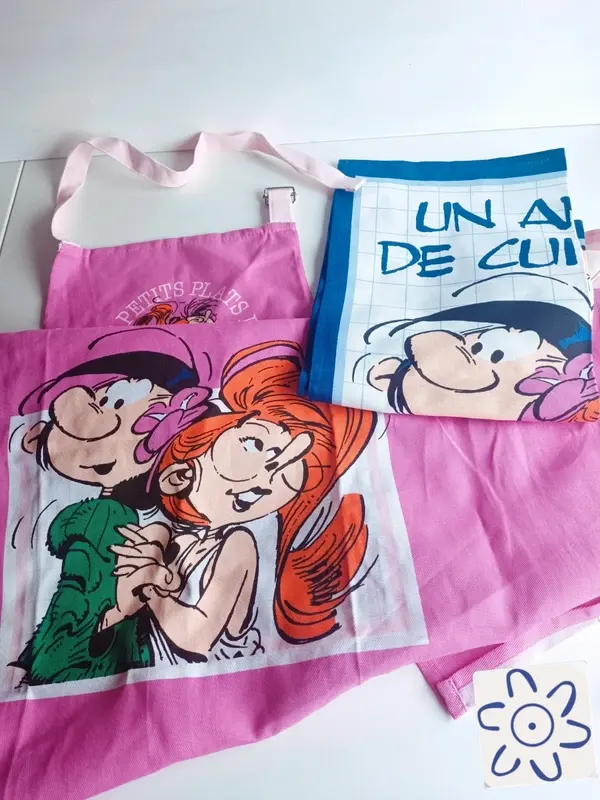 Duo Cuisine Gaston Lagaffe – Tablier + Torchon (Officiel Dargaud) — photo 1