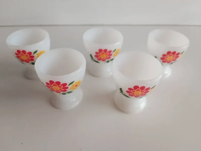 Coquetiers marguerite rouge et jaune (lot de 5)