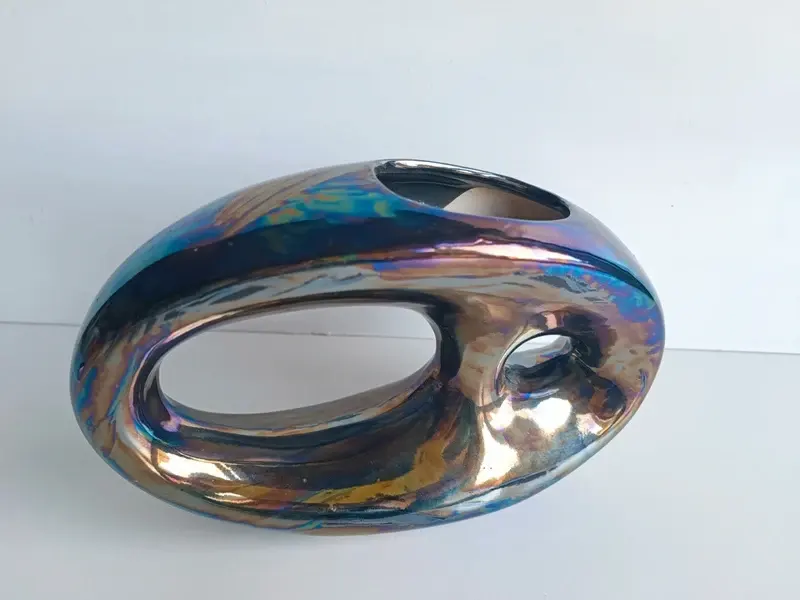 Vase sculpture vintage Verceram Forme libre irisée Années 50/60 — photo 1