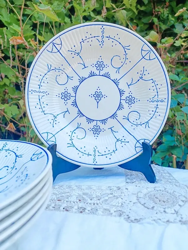 Lot de 6 assiettes creuses vintage Boch Keramis La Louvière – Modèle Copenhague