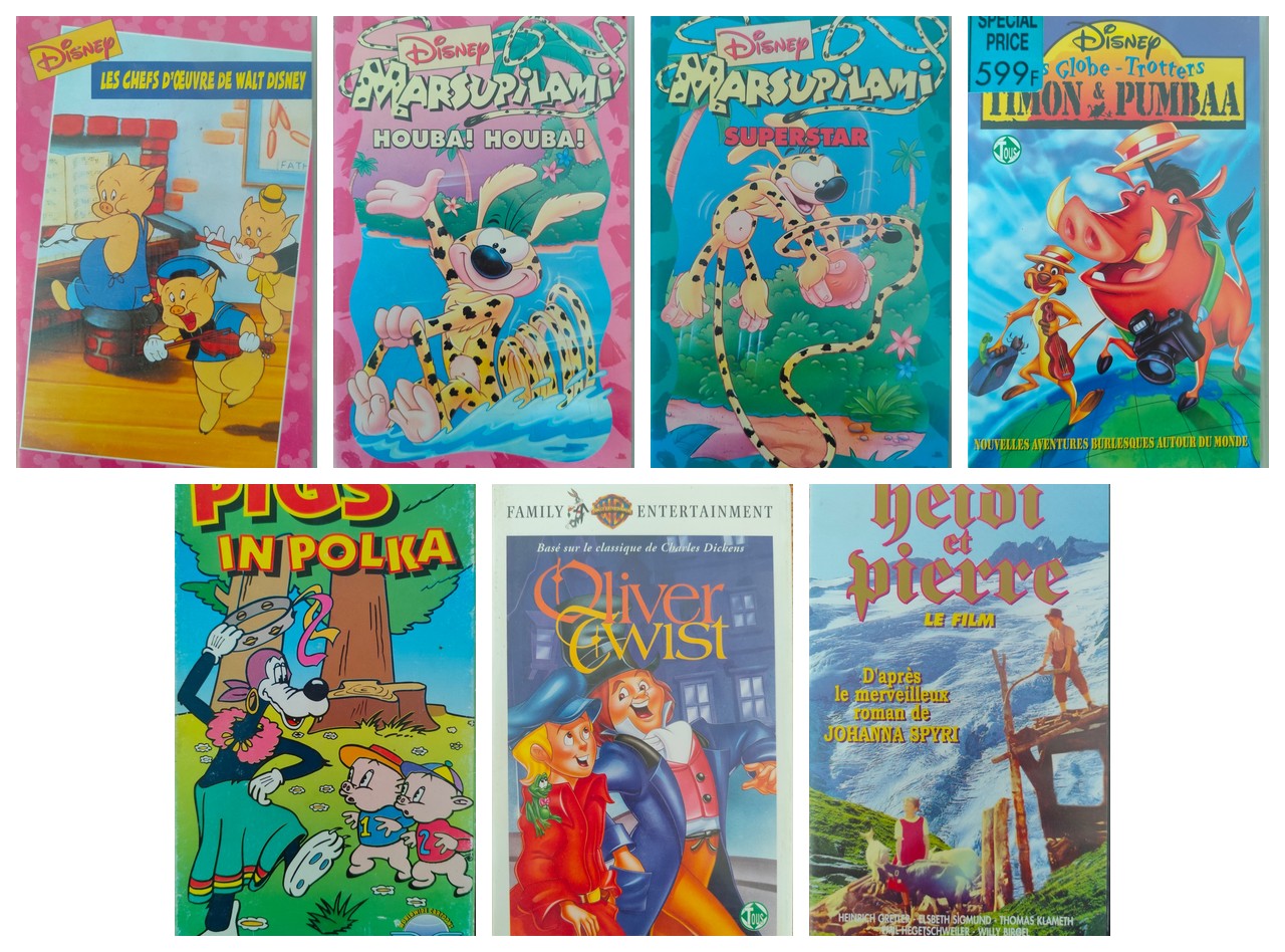 Lot de 7 cassettes VHS de dessins animés des années 90 — photo 1